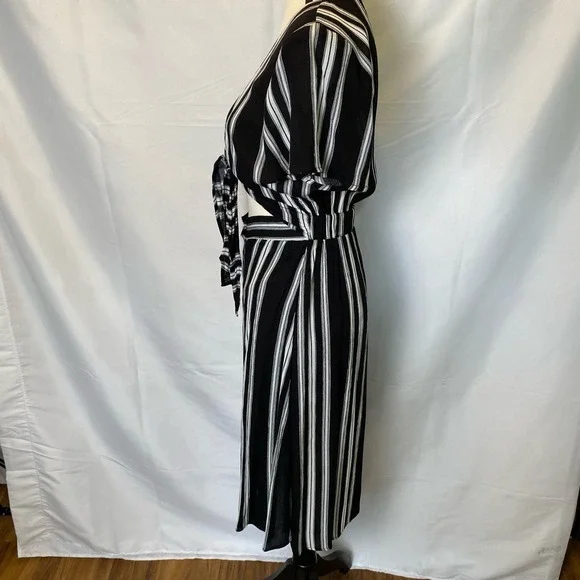 Promesa Women's Midi Dress Size Small Striped Tie Top Button Skirt Sundress - Picture 4 of 12